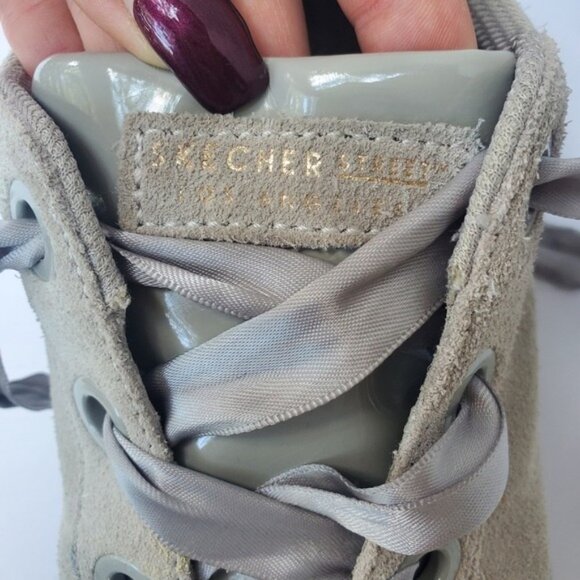 Sketchers Suede Sneaker Platform  7.5 "Hi Lite" SN977 Leather Gray - Picture 5 of 12